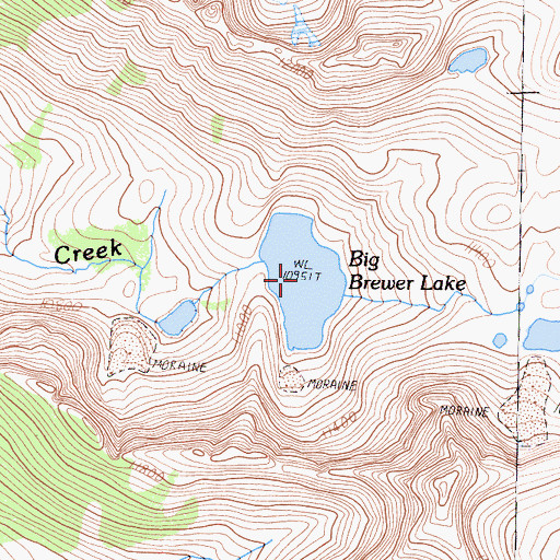 Topographic Map of Big Brewer Lake, CA