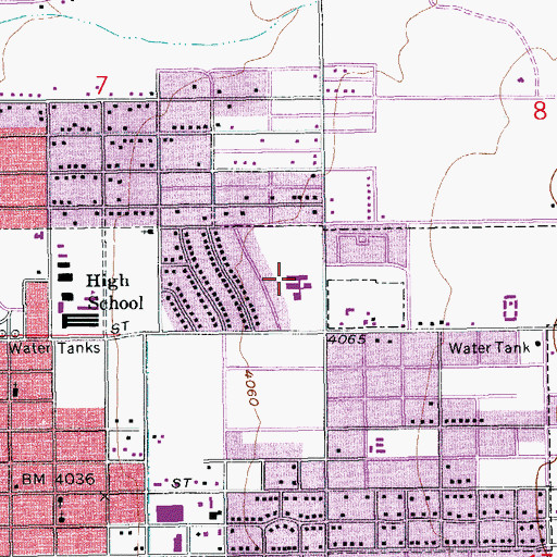 Topographic Map of Paul Huber Middle School, AZ