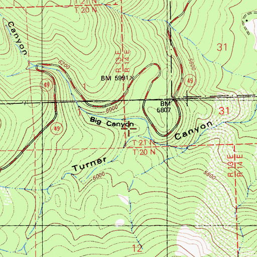 Topographic Map of Big Canyon, CA