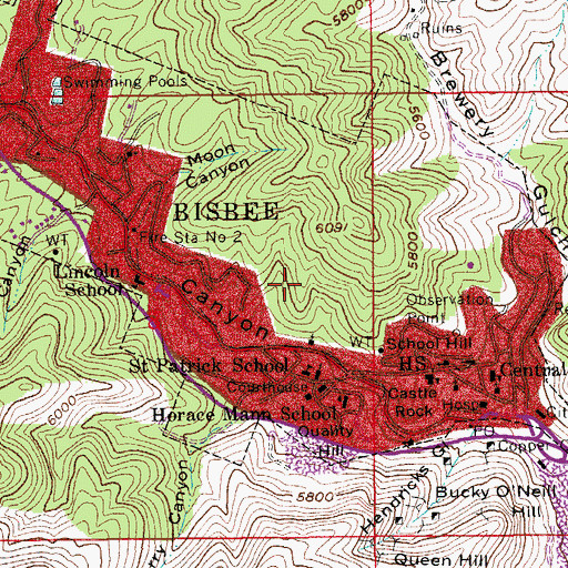 Topographic Map of Art Hill, AZ