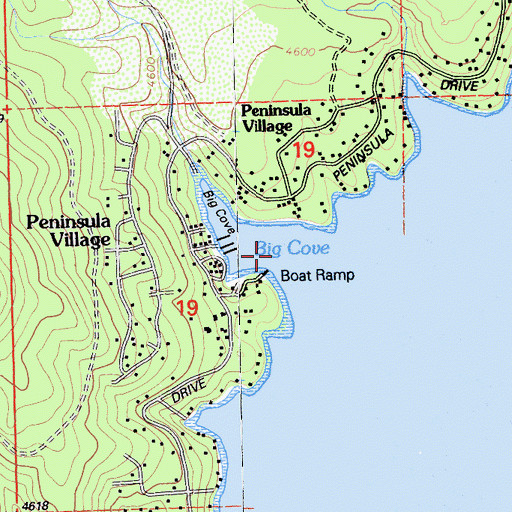 Topographic Map of Big Cove, CA