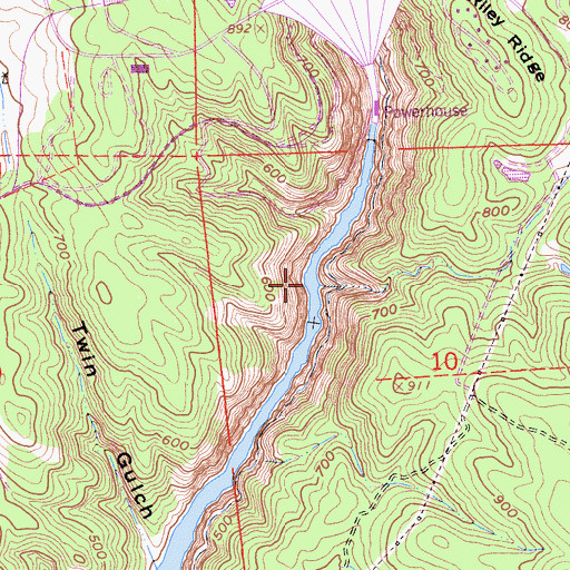 Topographic Map of Big Creek, CA