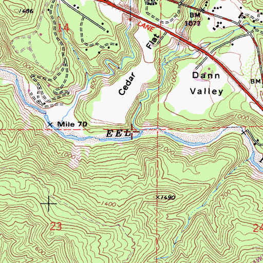 Topographic Map of Big Dann Creek, CA