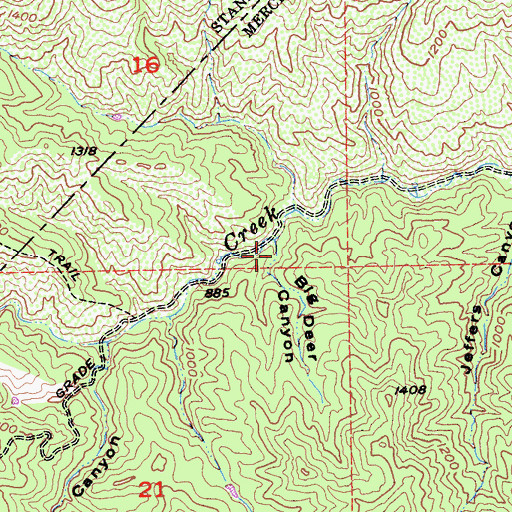 Topographic Map of Big Deer Canyon, CA