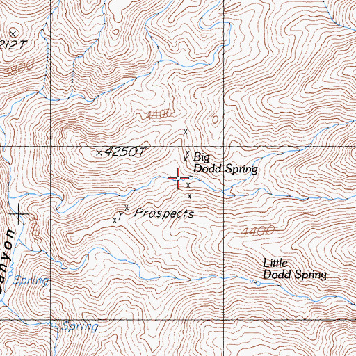 Topographic Map of Big Dodd Spring, CA