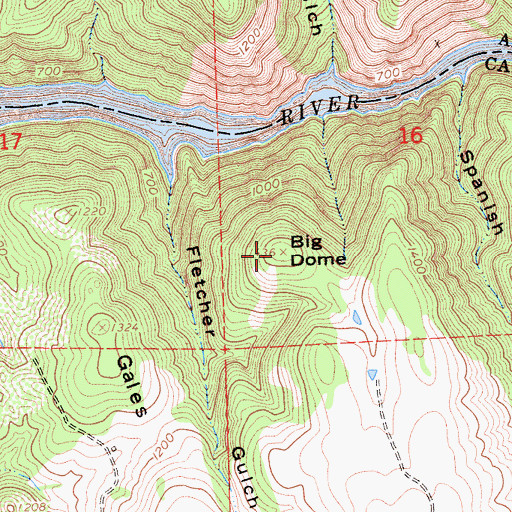 Topographic Map of Big Dome, CA