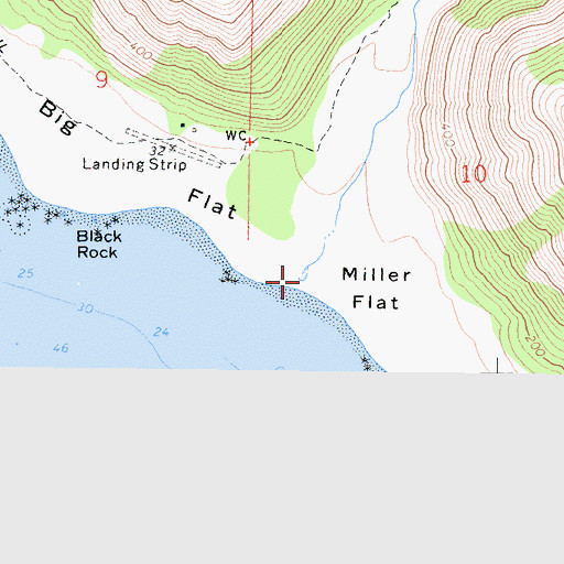 Topographic Map of Big Flat Creek, CA