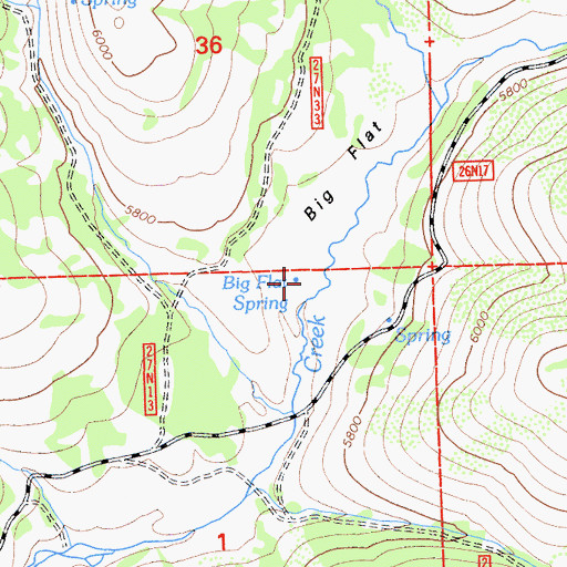 Topographic Map of Big Flat Spring, CA