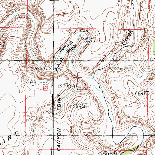 Topographic Map of Bulrush Wash, AZ