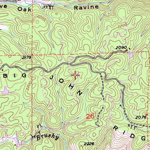 Topographic Map of Big John Ridge, CA