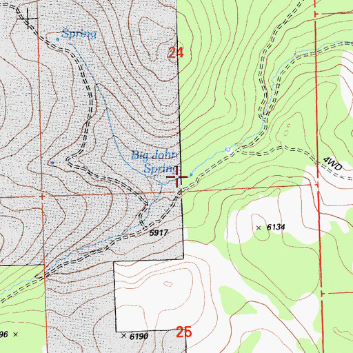 Topographic Map of Big John Spring, CA