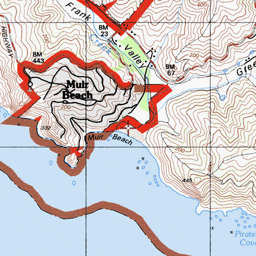 Topographic Map of Big Lagoon, CA
