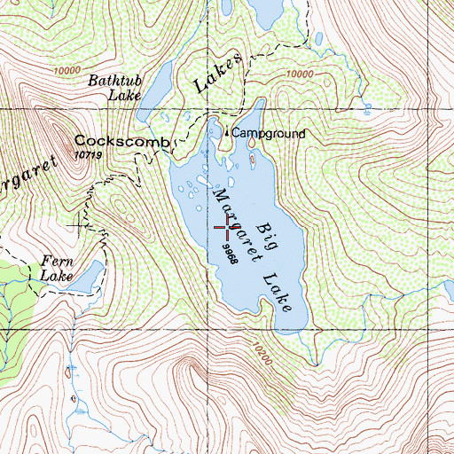 Topographic Map of Big Margaret Lake, CA