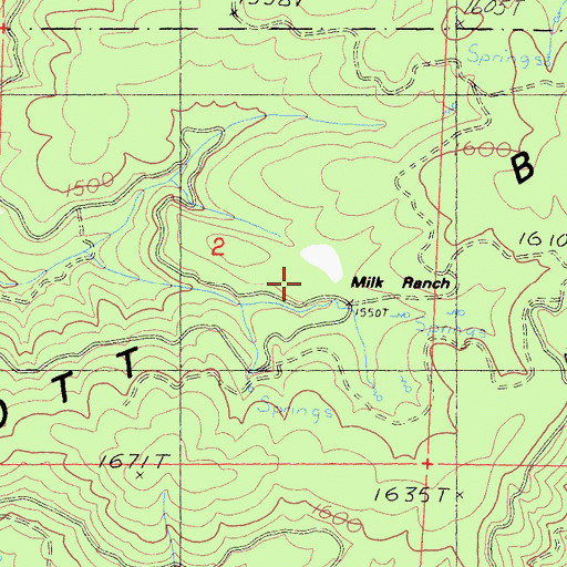 Topographic Map of Milk Ranch Meadows, CA