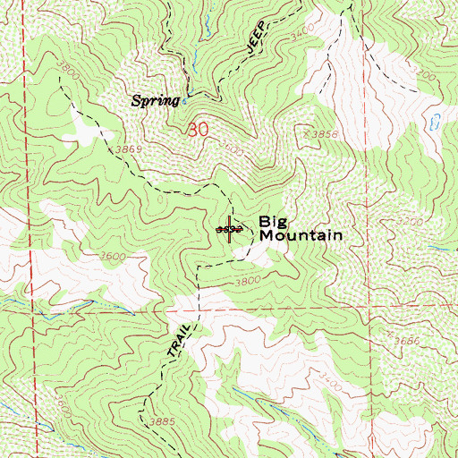 Topographic Map of Big Mountain, CA