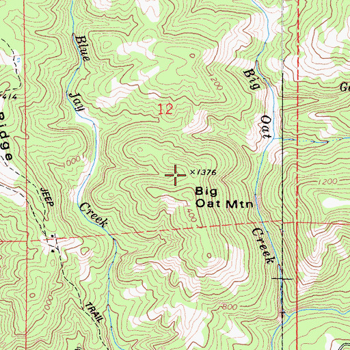 Topographic Map of Big Oat Mountain, CA