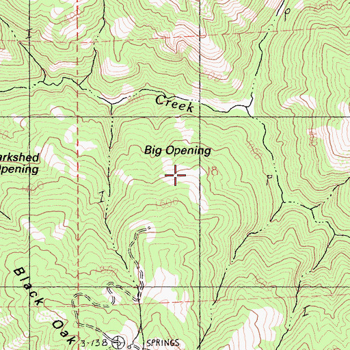 Topographic Map of Big Opening, CA