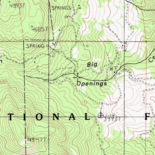 Topographic Map of Big Openings, CA