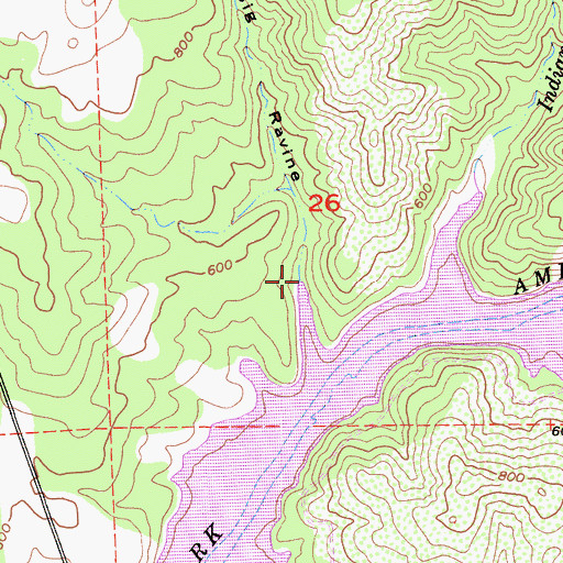 Topographic Map of Big Ravine, CA