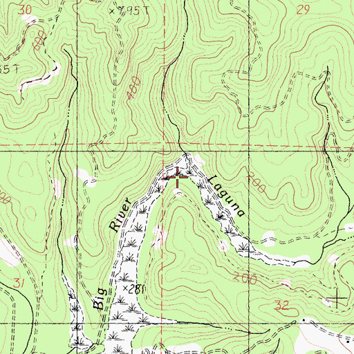 Topographic Map of Big River Laguna, CA