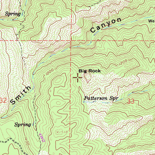 Topographic Map of Big Rock, CA