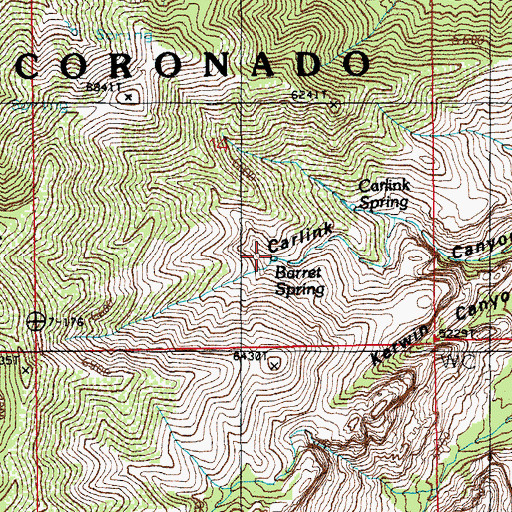 Topographic Map of Barret Spring, AZ