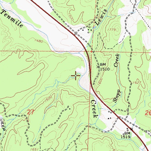 Topographic Map of Big Rock Creek, CA