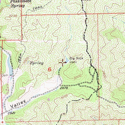 Topographic Map of Big Rock Dam, CA