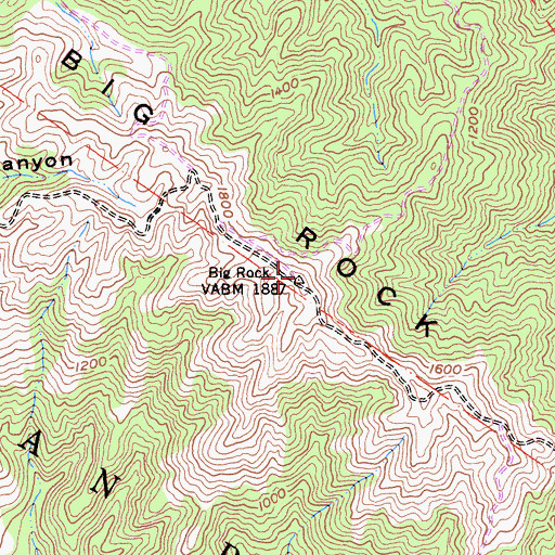 Topographic Map of Big Rock Ridge, CA