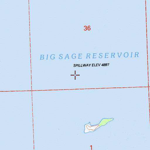 Topographic Map of Big Sage Reservoir, CA