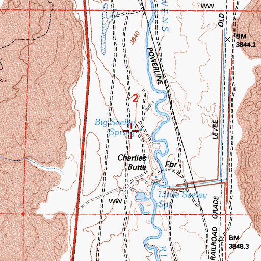 Topographic Map of Big Seeley Spring, CA