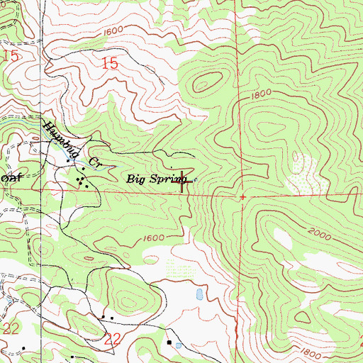 Topographic Map of Big Spring, CA