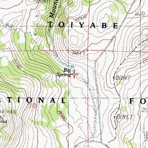 Topographic Map of Big Spring, CA