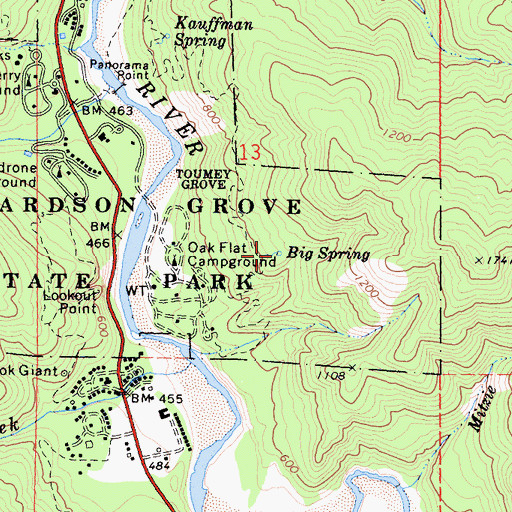 Topographic Map of Big Spring, CA