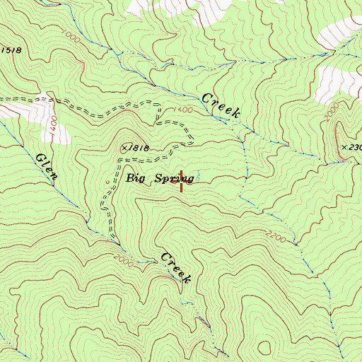 Topographic Map of Big Spring, CA