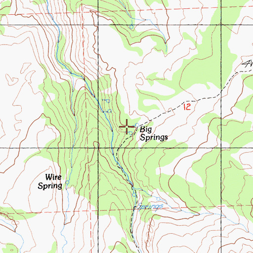 Topographic Map of Big Springs, CA