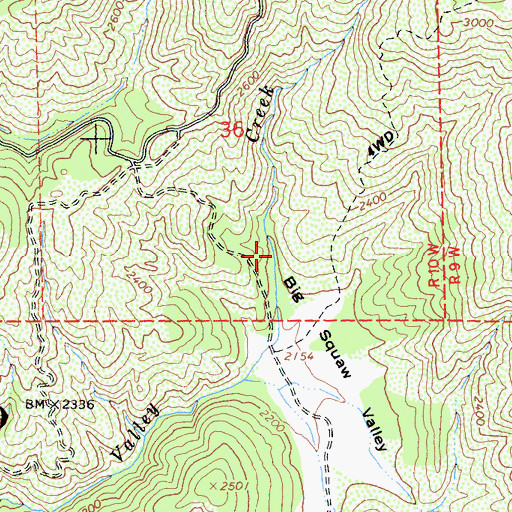 Topographic Map of Big Squaw Valley, CA