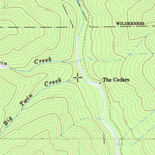 Topographic Map of Big Twin Creek, CA