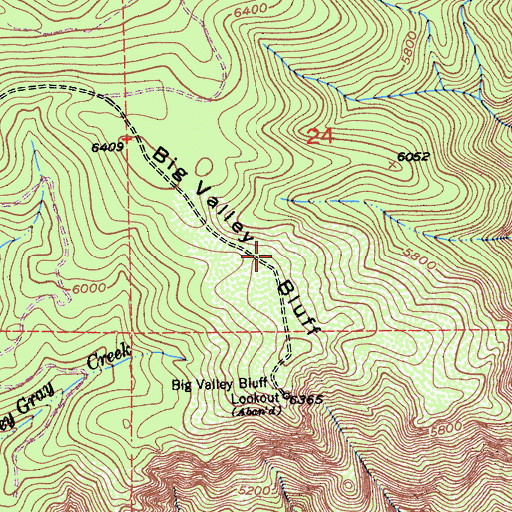 Topographic Map of Big Valley Bluff, CA