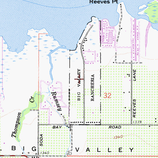Topographic Map of Big Valley Rancheria, CA