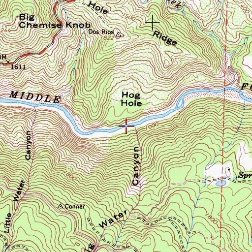 Topographic Map of Big Water Canyon, CA
