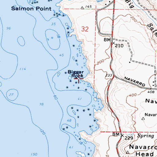 Topographic Map of Biggar Rock, CA