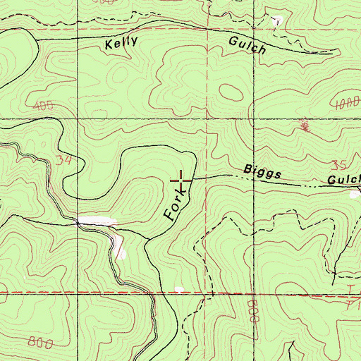 Topographic Map of Biggs Gulch, CA