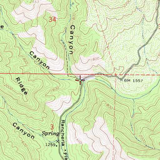 Topographic Map of Bill Moore Canyon, CA
