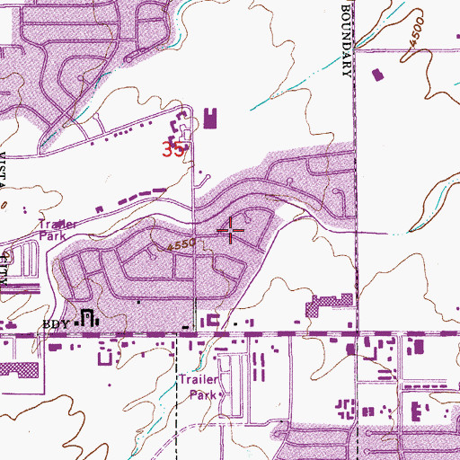 Topographic Map of Bella Vista Neighborhood Park, AZ