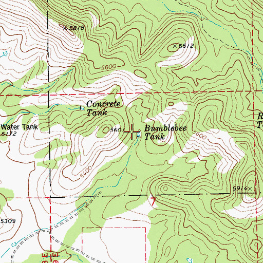 Topographic Map of Bumblebee Tank, AZ