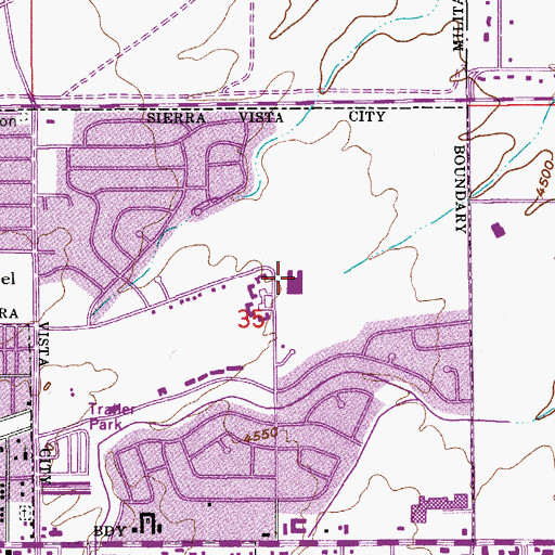 Topographic Map of Bella Vista Elementary School, AZ