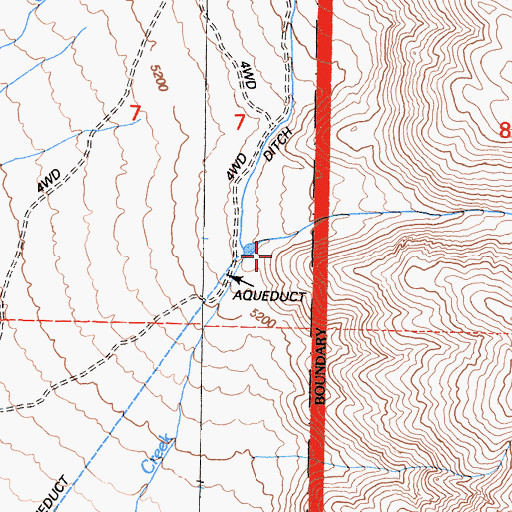 Topographic Map of Birch Creek, CA