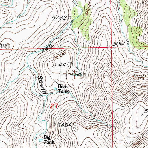 Topographic Map of Ben Tank, AZ