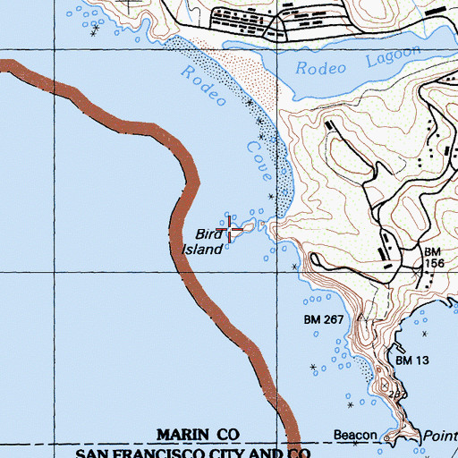 Topographic Map of Bird Island, CA